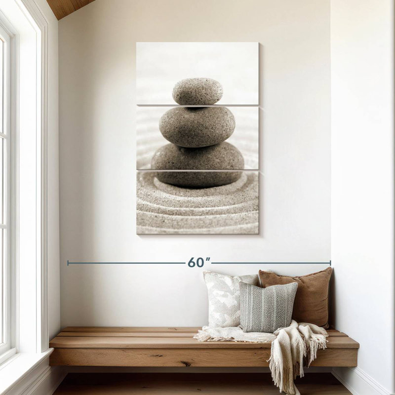  «Stone Stack On Zen Garden», H 45 po x l 28 po