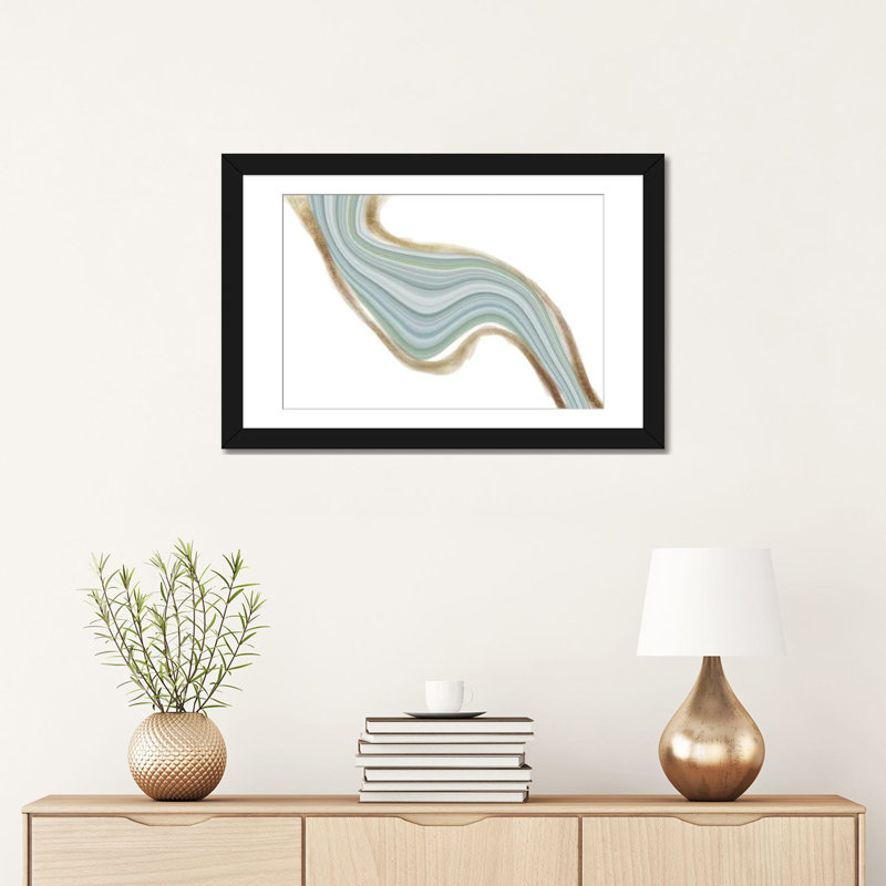 « evolution cerulean iridescence », impression sur toile tendue, Papier d'art encadré noir, Blanc, H 16 po x l 24 po x P 1 po