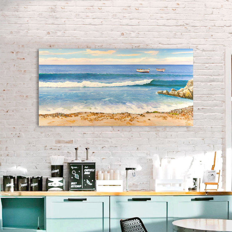 2AD5806 Seascape by Adriano Galasso - Wrapped Canvas Art Prints, 35cm H x 70cm W x 4cm D