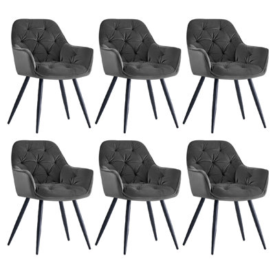 Nolen Upholstered Velvet Dining Chair with Arm
