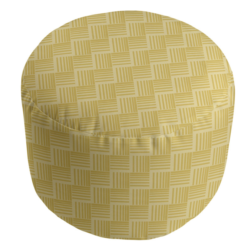Upholstered Pouf, Yellow