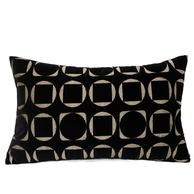 Housse de coussin réversible en velours géométrique