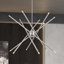 Grand lustre 12 lumières en nickel brossé-1705915869