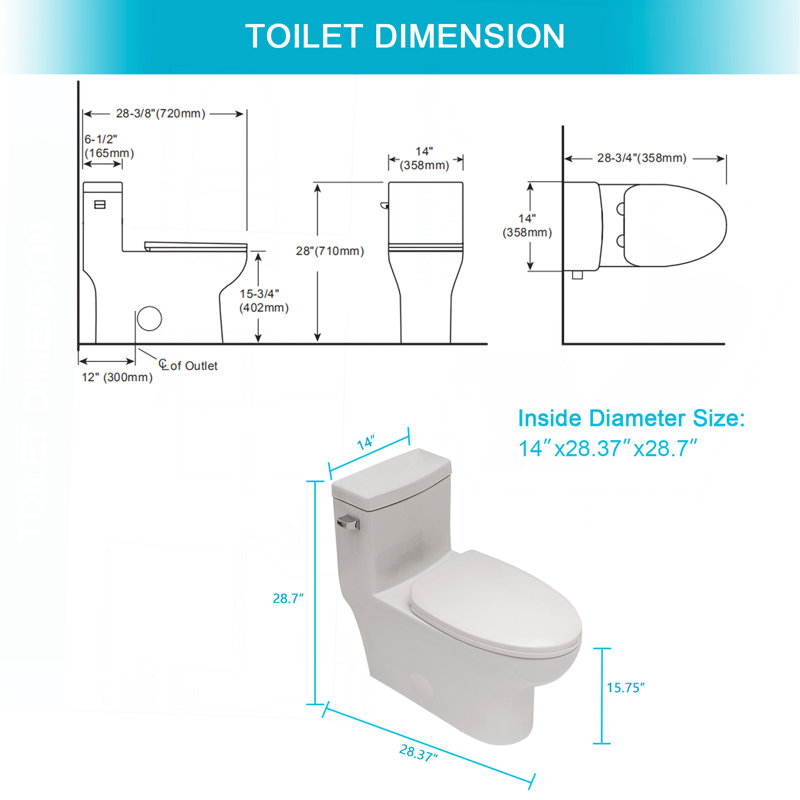 Toilette une pièce en céramique