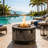 23 inch Outdoor Gas Fire Table with Wine Barrel Look in Terrafab