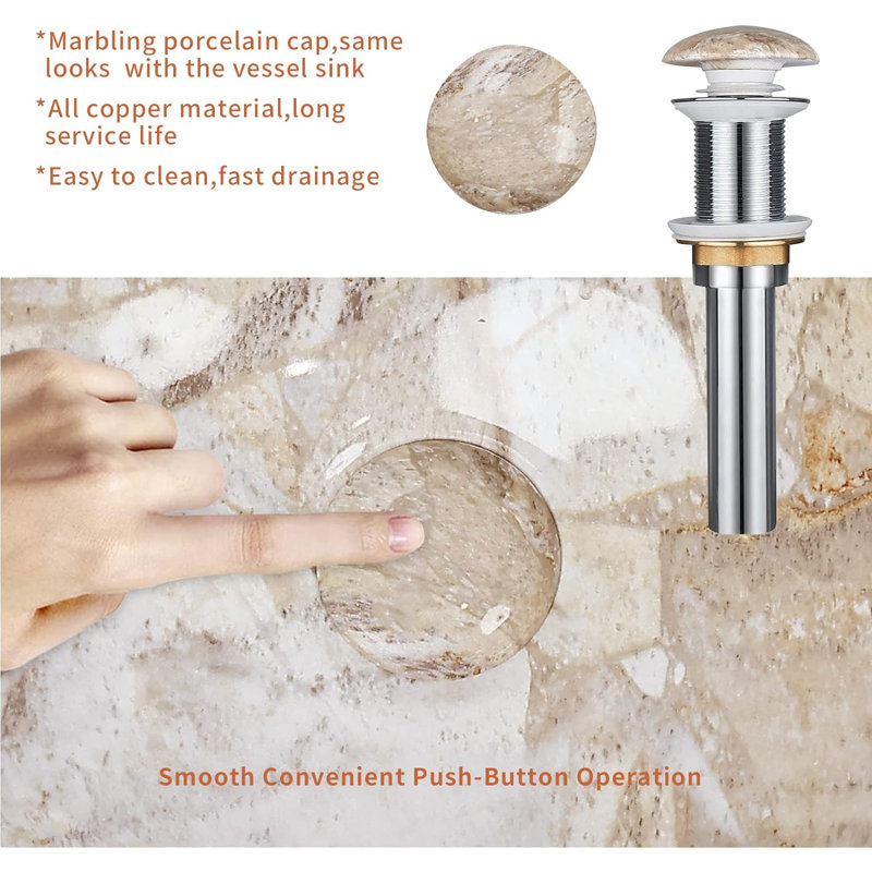 Davivy 13.2" White/Brown Bathroom Sink