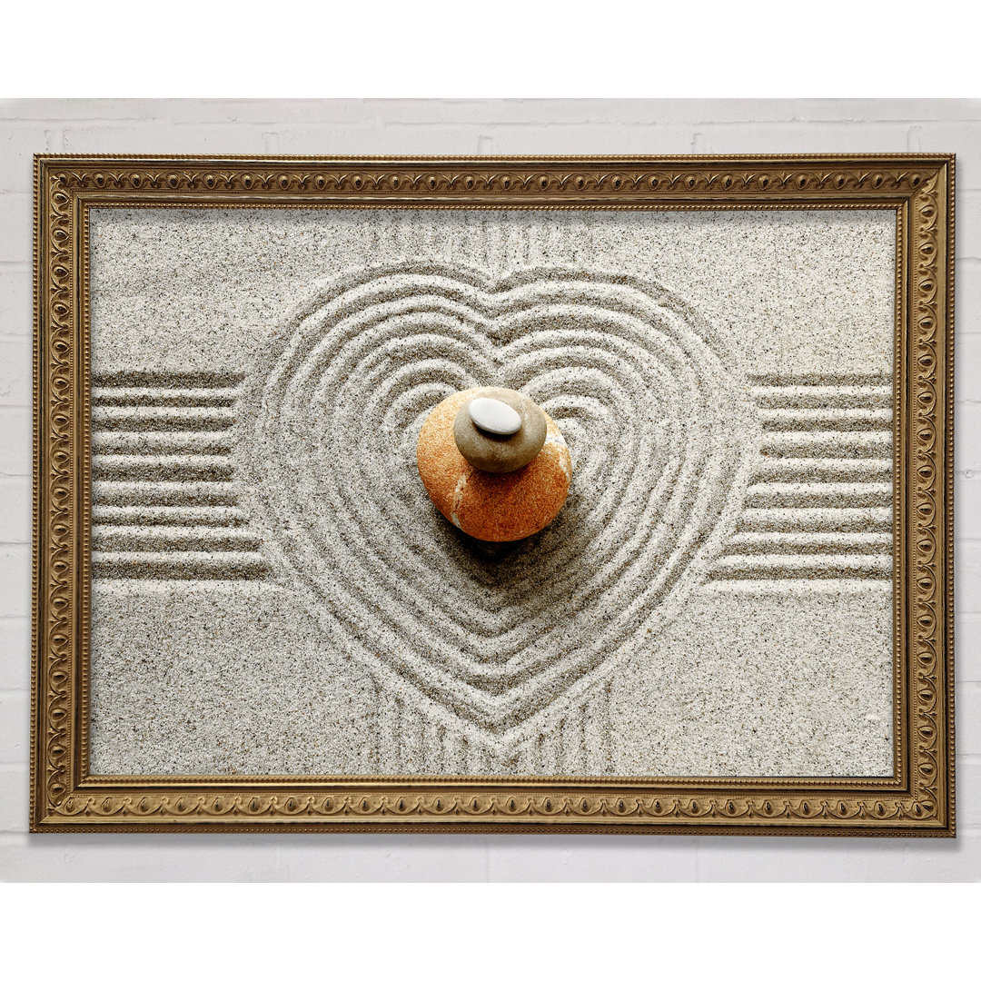 Gerahmter Fotodruck Love Heart Stones