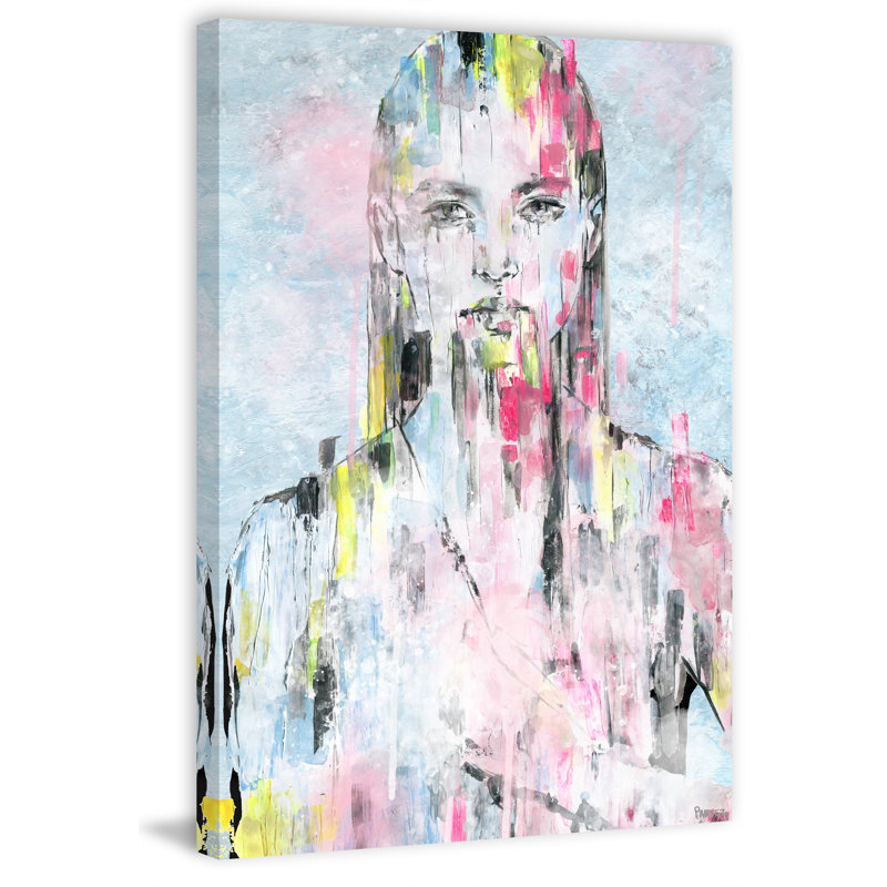 «Pretty In Colours» par Parvez Taj - peinture sur toile tendue, H 12 po x l 8 po x P 1,5 po