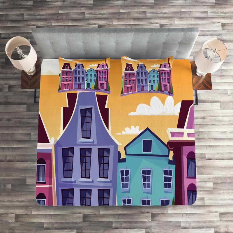 Polyester Coverlet, King Bedspread + 2 Shams