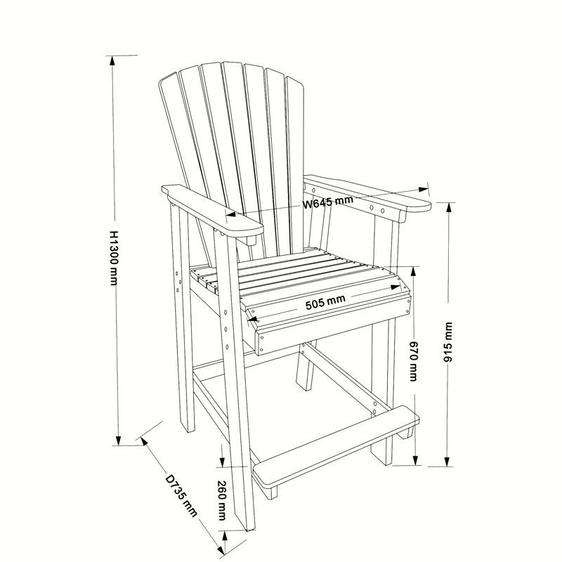 Chaise de bar en PEHD