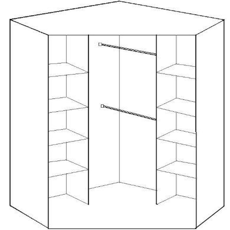 Hanım 2 Door Manufactured Wood Wardrobe