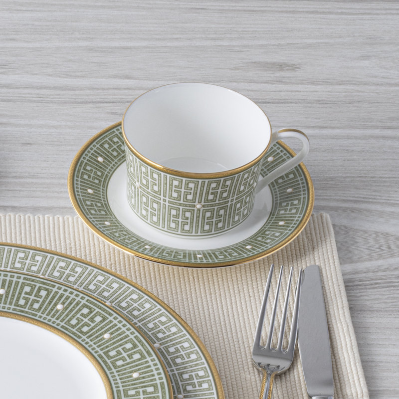 Couvert individuel 5 pièces Noritake Infinity, Vert / doré