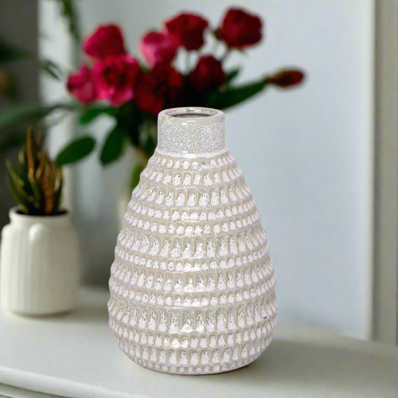 Ornavia Reactive Ceramic Vase, Blue