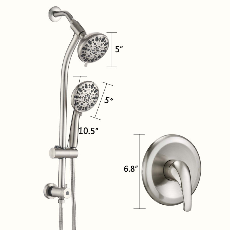 Complete Shower System with Rough in-Valve, Brushed Nickel