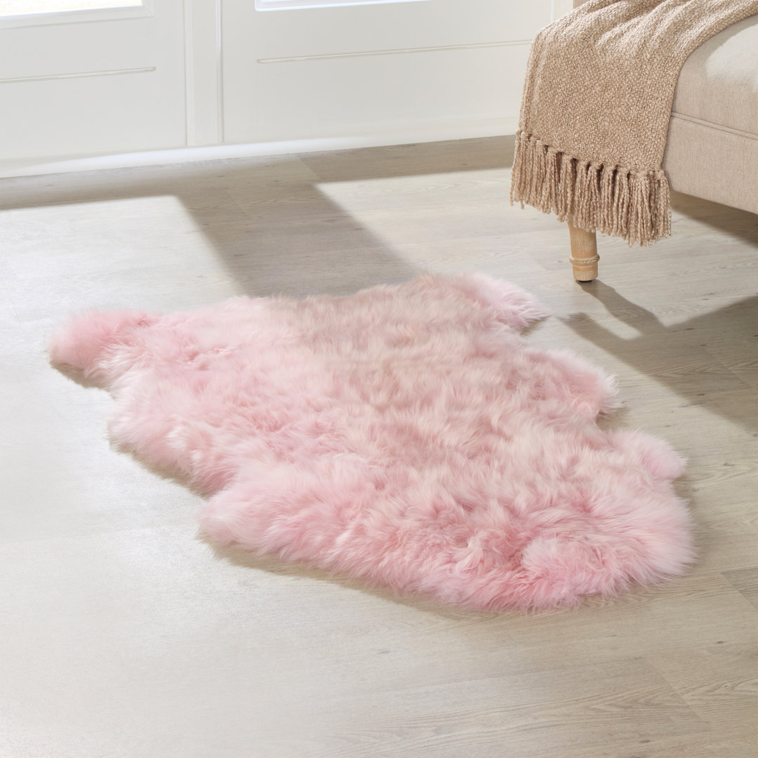 Adrien Solid Colour Sheepskin 120cm X 60cm Area Rug