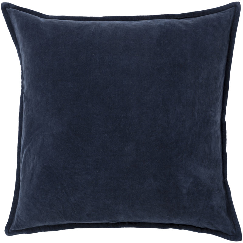Oreiller 100% coton Edgar Square, Bleu, Inférieur, H 18 po x l 18 po