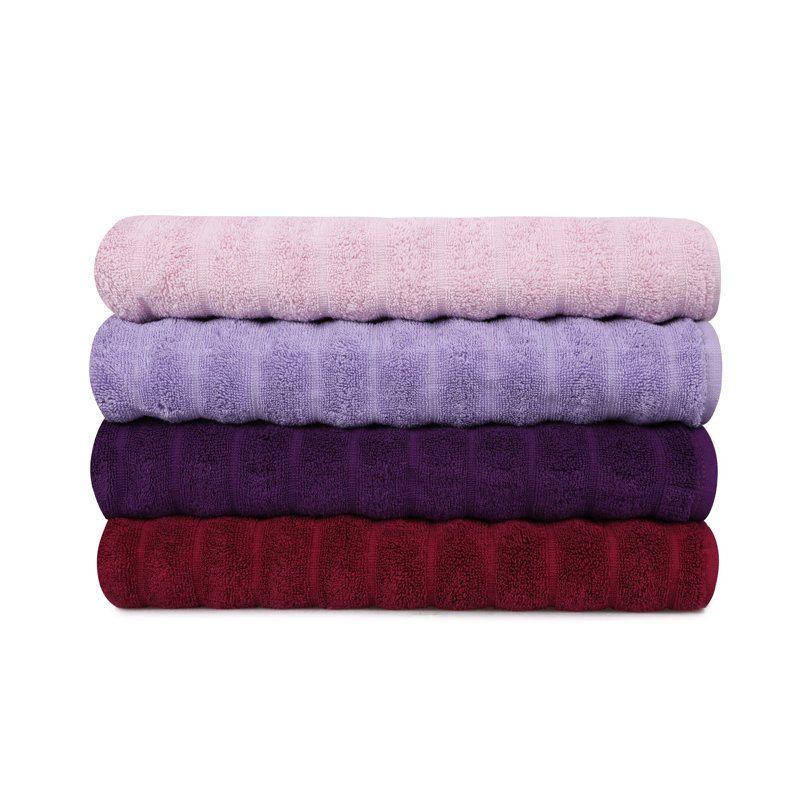 Ensemble de 4 serviettes de bain en coton turc, Mauve / rose