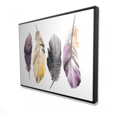 Bohemian Feather Set Print On Canvas