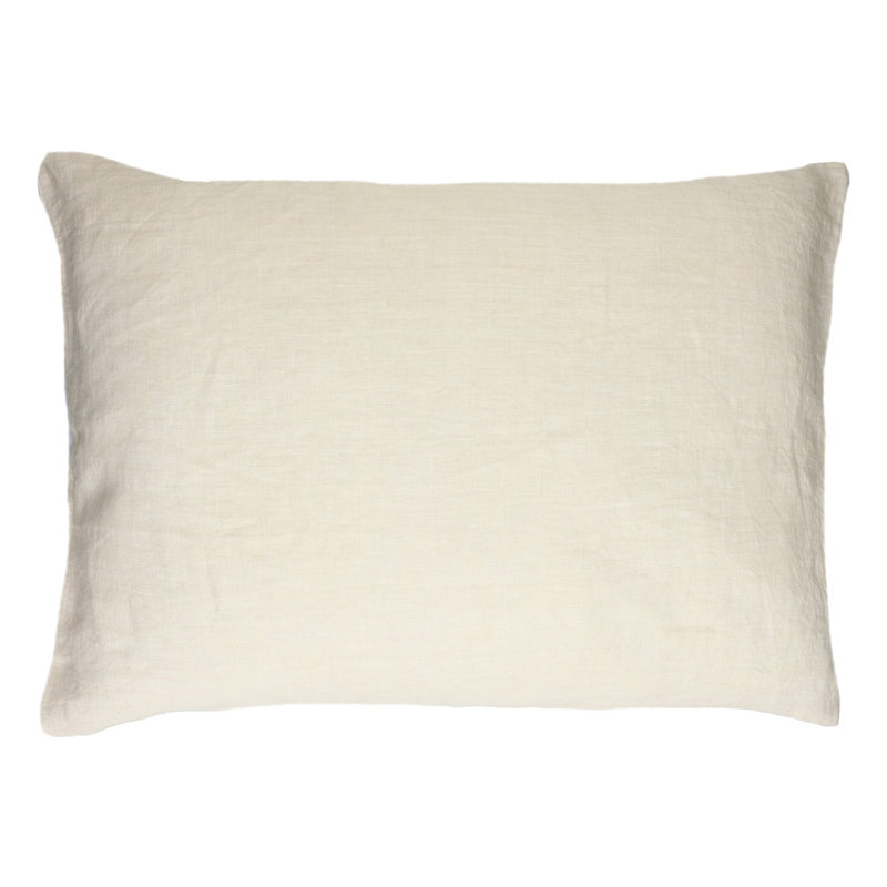 Alpha Basics Cinnamon Linen Cushion, White