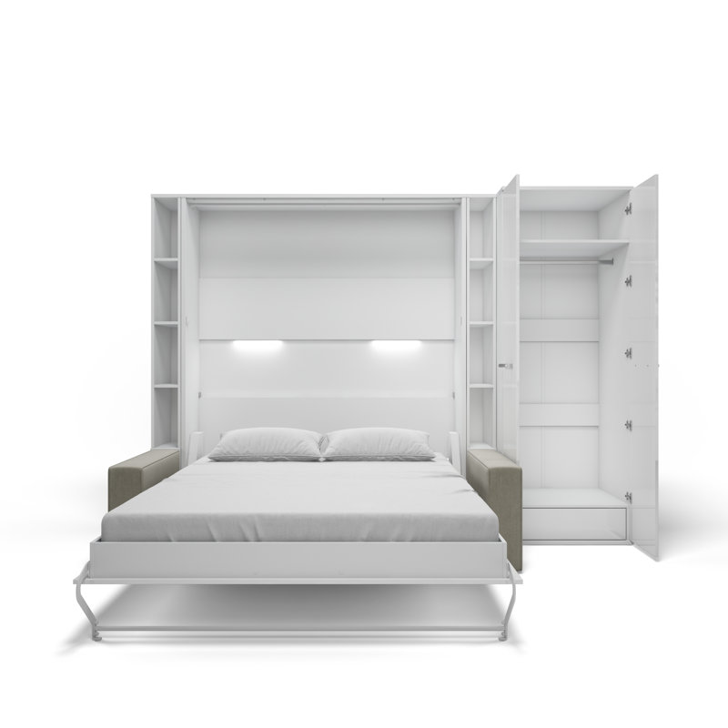 Chawki Upholstered EU Kingsize - 160 X 200 Cm Bed, White/Sand