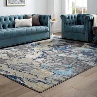 Tapis moderne à motif abstrait Entourage Foliage