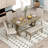 6-Piece Farmhouse Dining Table Set, Rectangular Trestle Table And 4 Upholstered Chairs & Bench For Dining Room-226827424