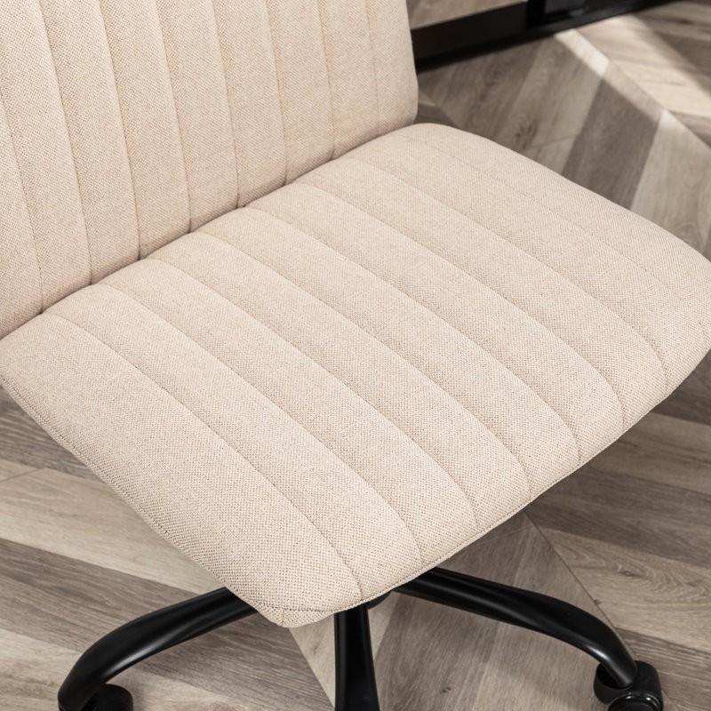 Fauteuil de bureau pivotant à 360 °, réglable en hauteur, revêtement en tissu respirant, structure en métal solide, coussin de siège en mousse épaisse et housse en tissu, base, rembourrage, 5