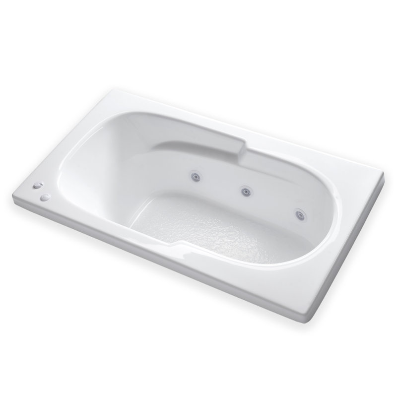 60'' x 32'' Drop-In Whirlpool Acrylic Bathtub, Right