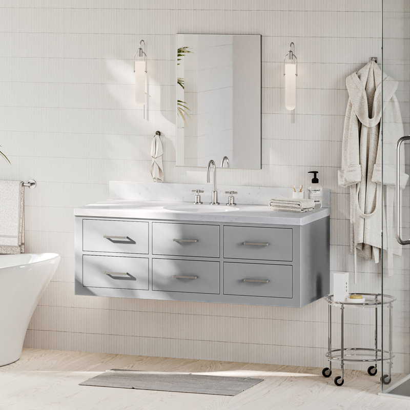 Ensemble de meuble-lavabo simple mural 54,25 "Macmullin, Gris
