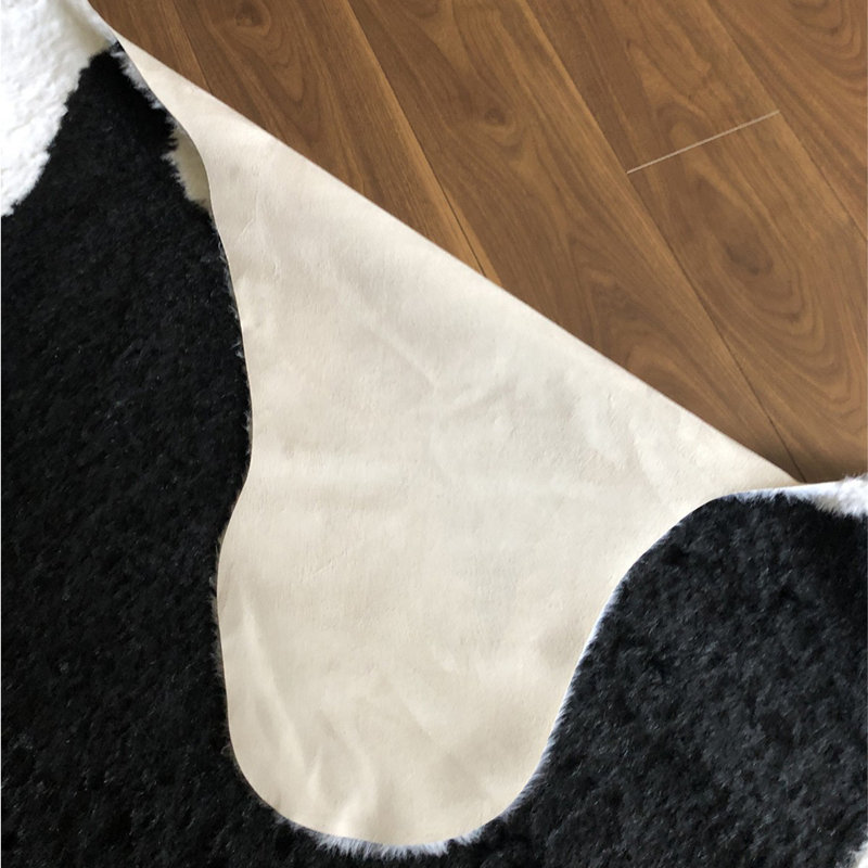 Tapis acrylique noir / blanc en laine tissé à la machine Novelty Quane
