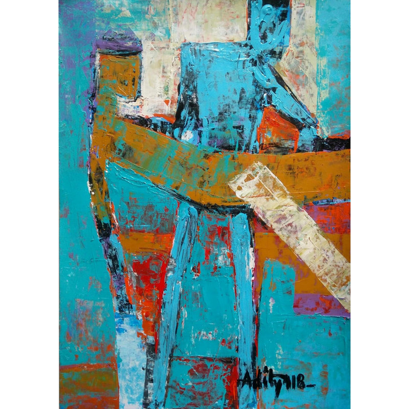 Homme de bateau | Acrylique sur papier pour décoration murale | Par Aditya Dev