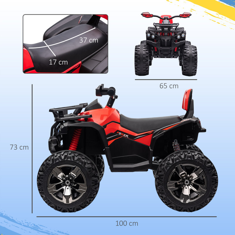 HOMCOM Battery Powered Ride On, Red/Black