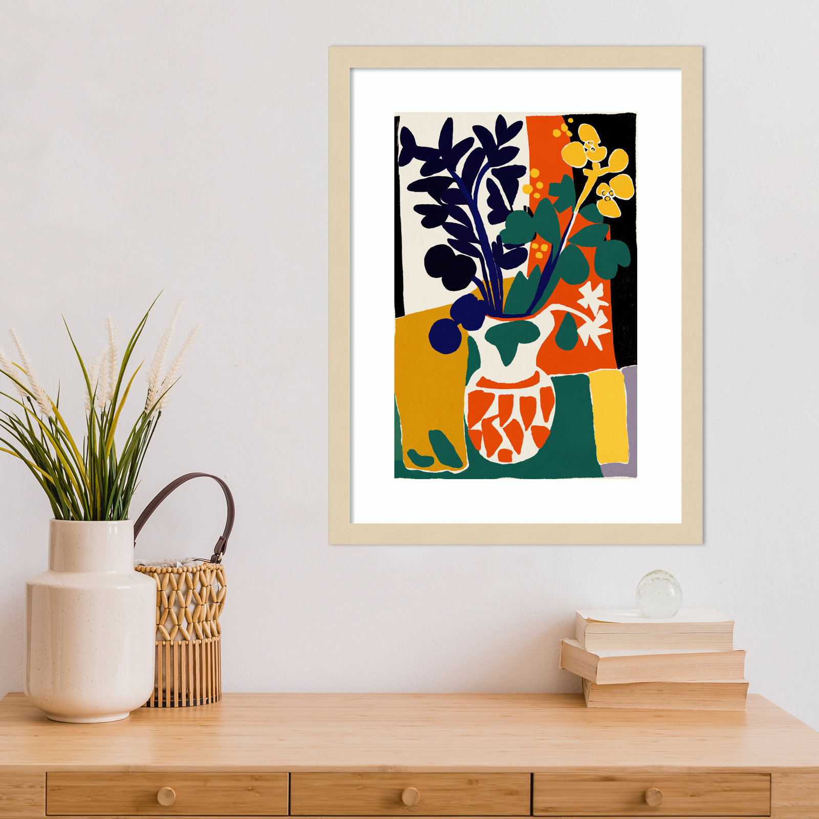 Ovando "France Floral Impressions" Print, Brown, 21" H x 16" W