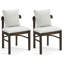 Ensemble de 2 chaises en bois avec coussin amovible, dossier incurvé et siège rembourré gris et brun-586031638