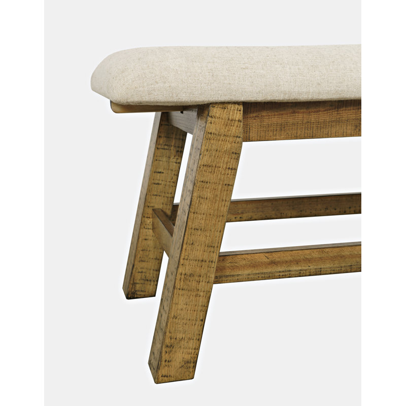 Banc de salle à manger rembourré Fahrettin, Brun, H 19 po x l 85 po x P 15 po