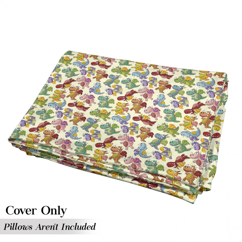 Housse de coussin d'extérieur Loureux Dangerous Happy Dinasours in Rainbow, H 2 po x l 36 po x P 88 po
