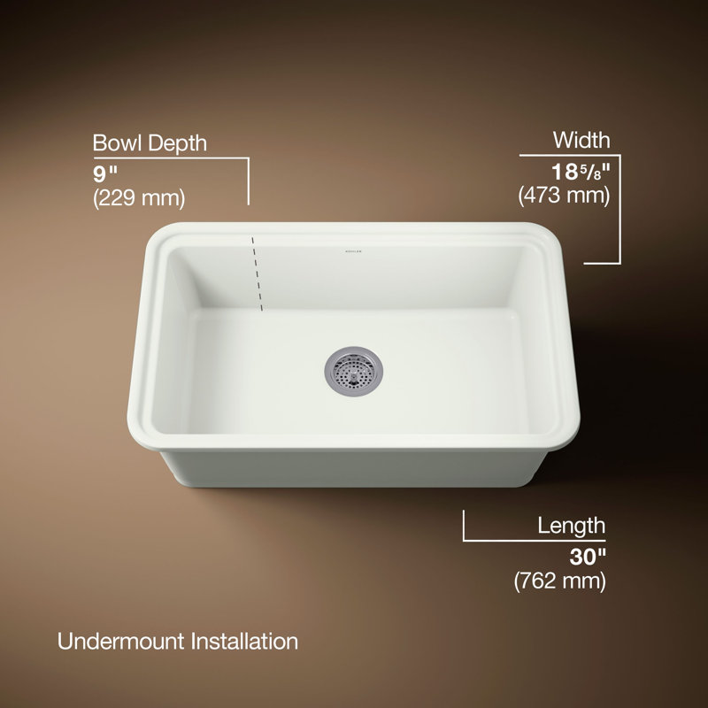 Audrine30" Undermount Single-Bowl Kitchen Sink, Dark White