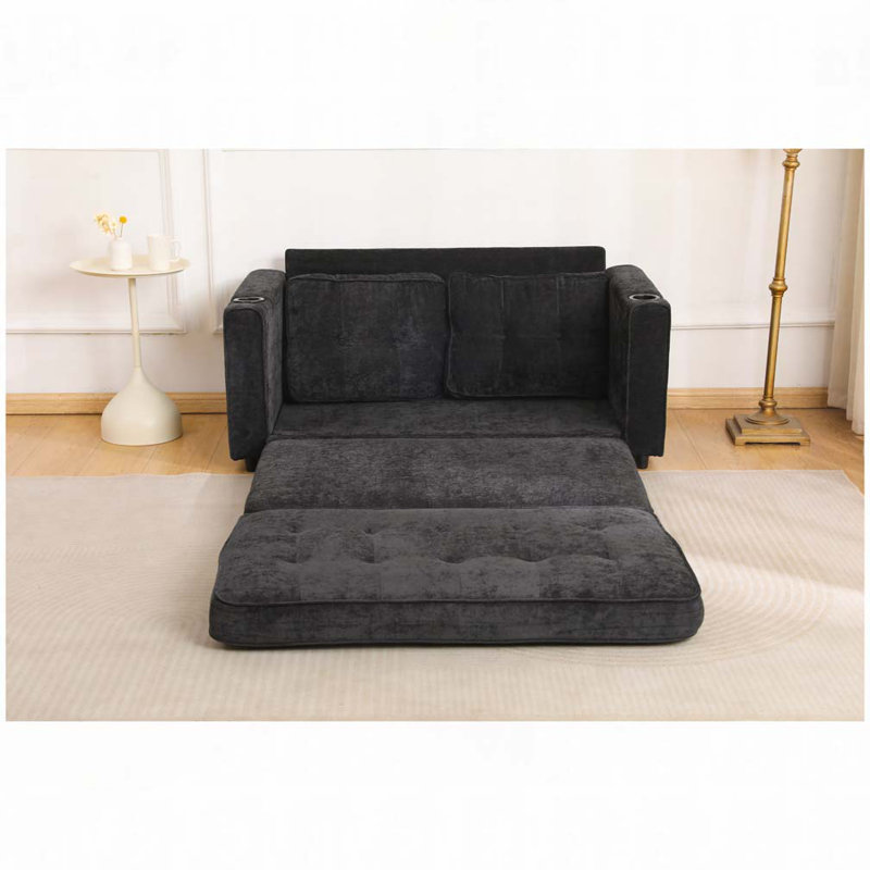 Canapé-lit convertible en futon, Noir