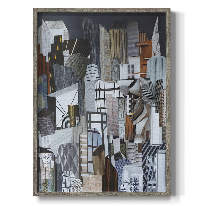 Western Metropolis Framed Print - Solid Wood, 11" H x 9" W