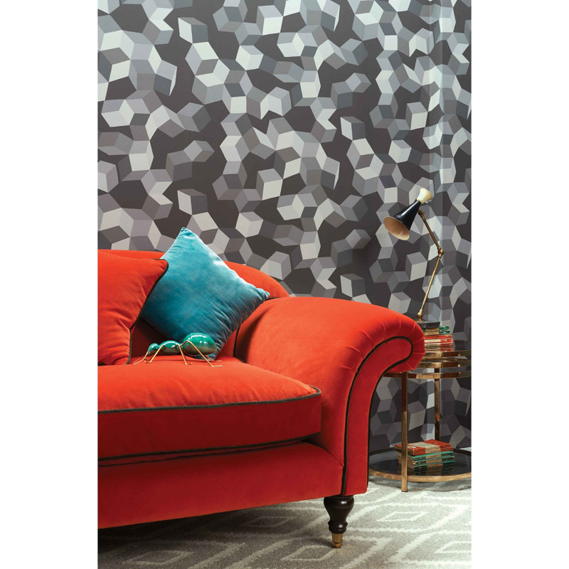 Puzzle Geometric Wallpaper Roll, Black/White