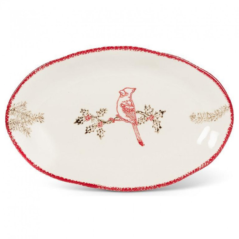 Cardinal Stamp Oval Plate