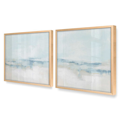 Cloudy Shoreline Hues Set of 2 Canvas Prints