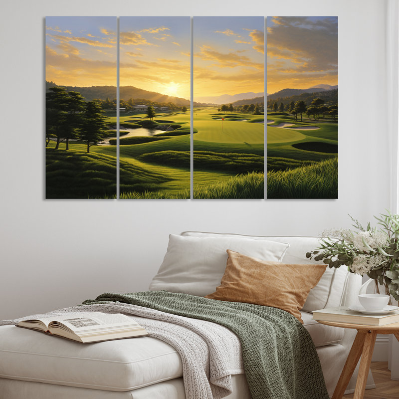 «Golf Dawn on the Put I» - ensemble de reproductions d'art mural en métal