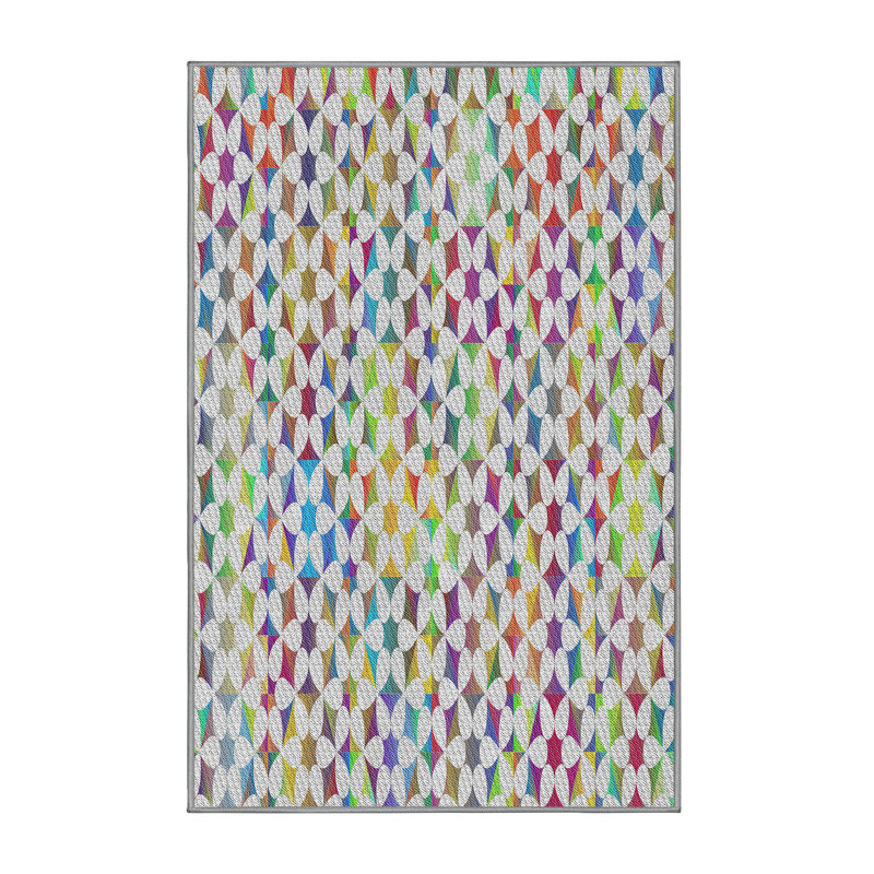 Geometric Indoor Rug, Rectangle 5' x 7'