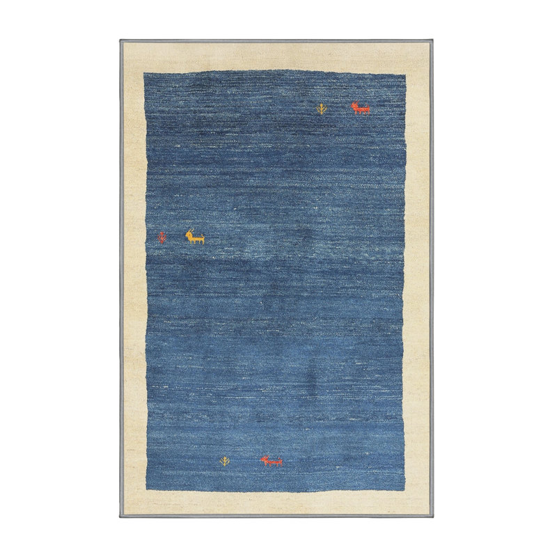 Tapis abstrait bleu ciel, Rectangle 5 pi x 8 pi