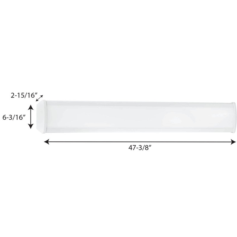 Plafonnier encastré 1 lumière DEL, H 2,99 po x l 47,35 po x P 6,16 po