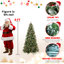 Arbre de Noël de 7,5 pi avec 500 lumières à DEL blanc chaud, branches en PE + aux extrémités enneigées, baies rouges, pin pour un look hivernal réaliste avec support stable pour les fêtes
