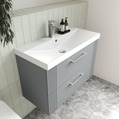 Deco 810mm Single Bathroom Vanity with Integrated Vitreous China Basin