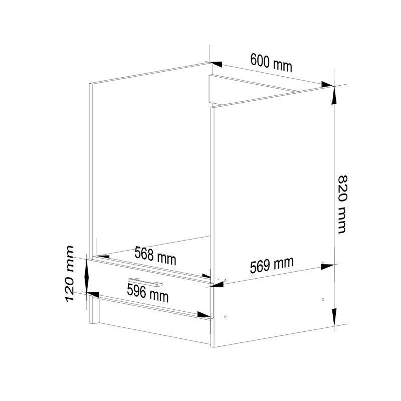 Kuch-Oliwia-Bet 82Cm H x 60Cm W x 55Cm D Particleboard Base Cabinet