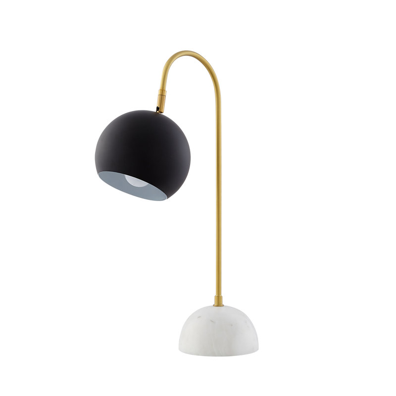 Lampe de bureau en métal Grith, Blanc, Noir